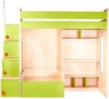 Yipi Flexi Bunk Bed With 3feet Sofa Cumbed With Storage & Study Table In Green By Yipi Engineered Wood Bunk Bed