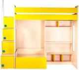 Yipi Flexi Bunk Bed With 3feet Sofa Cumbed With Storage & Study Table In Yellow By Yipi Engineered Wood Bunk Bed