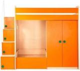 Yipi Flexi Bunk Bed With 3feet Sofa Cumbed With Storage & Wardrobe In Orange By Yipi Engineered Wood Bunk Bed