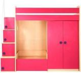 Yipi Flexi Bunk Bed With 3feet Sofa Cumbed With Storage & Wardrobe In Pink By Yipi Engineered Wood Bunk Bed