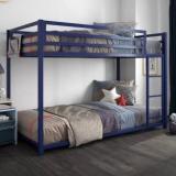 Z H Handicrafts Twin Metal Bunk Bed, Kid's Bedroom, Space Saving Design, Blue, Twin/Twin Metal Bunk Bed