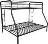 Z H Handicrafts Twin Over Full Bunk Bed With Metal Frame And Ladder, Space Saving Design, Black Metal Bunk Bed