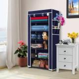 Zofiy 1 Door 6 Shelf Multipurpose Wardrobe For Clothes Storage Organizer Shelf Cabinet PP Collapsible Wardrobe