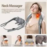 4tens Neck and Back Massager with Heat, Rechargeable Deep Tissue 5D Kneading Massager