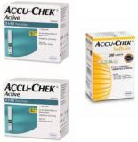 Accu Check Active 200 Strips & 200 Soft Clix Lancets Glucometer