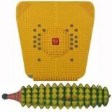 Acufit ACU020 Acupressure Massager Tools Combo Kit With Acupressure Foot Mat With Magnets + Wooden Karela For Stress And Pain Relief Acupressure Kit Massager