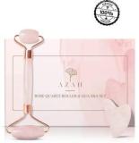 Azah Pink Jade Roller Rose Quartz Roller And Gua Sha Set 100% Natural & Certified Stone For Tone Skin Massager