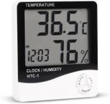 Balrama HTC1 Hygrometer Humidity Meter With Temp And Clock Display Multifunctional 5 In 1 Digital Temperature Humidity Meter / Calendar / Clock / Alarm Hygrometer Thermohygro Indoor Digital Room Thermometer