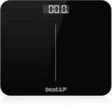 Beatxp Gravity Elite Black Weighing Machine | Thick Tempered Glass | Backlit LCD Panel Weighing Scale