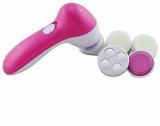 Cure18 Portable Ultimate Skin Spa Facial Cleansing Brush Anti Aging 5 In 1 Electric Skin Care Brush Massager Scrubber Deeply Cleaning Skin Exfoliating Dead Skin Cells Massager