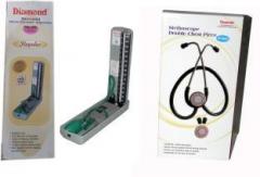 Diamond Mercury Regular Model BPMR112 with Original brand Stethoscope ST0002 Combo Kit Bp Monitor