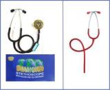 Diamond Stethoscope With Golden Ring Chestpiece With Red Headframe With Tubing Acoustic Stethoscope