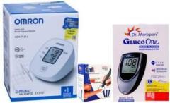 Dr. Morepen Glucometer and infi lancets100 with Omron Blood Pressure Monitor combo pack Glucometer