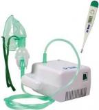 Dr. Trust Piston Compressor Nebulizer Machine With Adult And Child Masks And Dr Trust Digital Thermometer Nebulizer