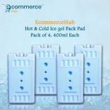 Ecommercehub Ecom 400ML 4Pack Reusable Fully Sealed & Leakproof Cooler Ice Pack For Multipurpose Use Pack