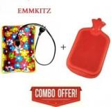 Emmkitz Combo Of 1 Ltr Hot Water Bag With Electric Heating Gel Pad And Non Electrical 2 L Hot Water Bag / Hot Rubber Water Bottle Heating Pad 3 L Hot Water Bag EMM COMBO 2 L Hot Water Bag