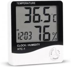 Fstyler HTCD Clock 01 Hygrometer Humidity Meter with Temperature and Clock Display Digital Thermometer