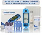 Gluco Spark Meter With 50 Strips And 25 Lancets | Diabetes Checking Machine Glucometer