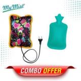 My Mist Extra Comfort Combo Of 1 L Hot Water Bag With Electric Heating Gel Pad And Non Electrical 1 L Hot Water Bag / Hot Rubber Water Bottle Heating Pad 1 L Hot Water Bag