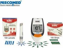 Niscomed GLUCOMETER COMPLETE SET WITH 100 STRIPS Glucometer