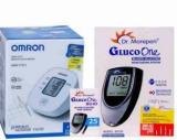 Omron Blood Pressure Monitor Dr Morepen Glucometer And 25 Strips HEM 7121J, Gluco BG 03, Strips25 BG 03 Bp Monitor