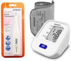 Omron HEM 7120 Digital Blood Pressure Monitor with Intellisense Technology and Omron MC 246 Digital Thermometer & Bp Monitor