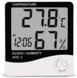 Sellrider Imported Humidity Meter HTC 01SF Clock High Accuracy LCD Display Thermometer Hygrometer Indoor Temperature Humidity Meter Clock Digital Room Wall Thermometer