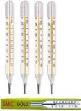 Swadesi By Mcp 4Pcs Oval Thermometer For Fever Test Temperature 94 108 F Mercury Thermometer SMIC Gold Mercury Thermometer For Fever Clinical Thermometer Pack Of 4 Thermometer