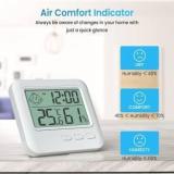 Thermomate Digital Thermo Hygrometer RT 106 Outdoor/Indoor Room Thermometer Hygrometer With Clock Time Humidity Monitor Thermometer