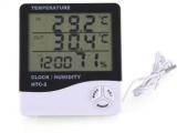 Thermomate Humidity Meter With Clock LCD Display Wall Mount, Indoor & Outdoor RT20 Thermometer