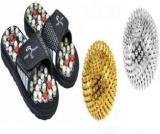 Vingaboy Combo Of Yoga Paduka & Magnetic Bolls Combo Of Slippers & Yoga Paduka Natural Leg Foot Massager Slippers Massager