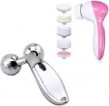 Wib 63 3D Y Shape Aluminium Microcurrent Face Platinum Roller Massager With 5 In 1 Beauty Care Massager For Removing Blackhead Exfoliating Massager