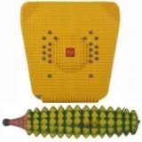 Acm 2000 Acupressure Foot Mat With Powerfull Magnet With Wooden Karela Roller For Removing Stress And Pain Relief Kit Full Body Massage Fitness Home Gym Massager