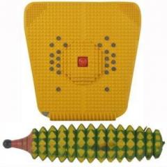 Acm 2000 Acupressure foot mat with powerfull magnet with wooden karela roller for removing stress and pain relief kit full body massage fitness home gym Massager