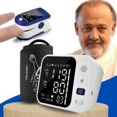 Aika AK 666 Fully Automatic Rechargeable Digital BP Monitor for Home Use with Voice Broadcast, Result Memory, Pulse Detection & AK 32 Oximeter Bp Monitor