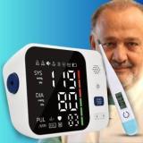 Aika AK 666 Rechargeable Fully Automatic Blood Pressure Monitor for Home Use with Voice Broadcast and Large Display & AK 45 Digital Thermometer Bp Monitor