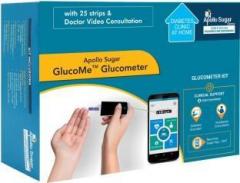 Apollo Sugar Apollo Glucome glucometer with 200 test strips, & Diabetes support services Glucometer