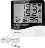 Aptechdeals HTC 2 HTC 2 Digital Hygrometer Thermometer Humidity Meter With Clock LCD Display Thermometer