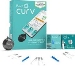 Beato CURV Smartphone | Sugar Test Machine with 25 Foil Strips & 25 Lancets Glucometer