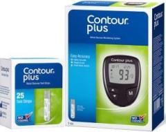 Contour Plus Blood Glucose Monitoring System 25 Strips Glucometer