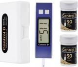 Control D Blue Glucose Blood Sugar testing Machine with 100 Strips Glucometer