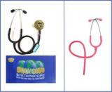 Diamond Stethoscope With Golden Ring Chestpiece With Pink Headframe With Tubing Acoustic Stethoscope