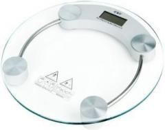 Gadget Tree Digital 8mm Thick Round Glass Weighing Scale with White Base Weighing Scale