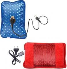 Gjshop Extra Soft Portable Electric Hot Water Bag Pack of 2 Electric Velvet Fur and Heating Pad