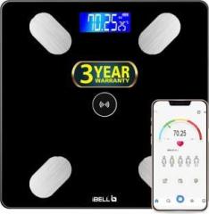 Ibell BS260BT Smart Body Weigh Machine, Bluetooth feature, Tempered Glass, LCD Display Weighing Scale