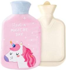 Kisniv Premium Quality Unicorn Theme Rubber Hot Water Bottle Unicorn Gifts Bag with Plush Cover Durable, Natural Rubber Hot Water Bottle Warm Water Bag Hand Feet Belly Warmer with Cute Unicorn Soft Plush Non Electrical 500 ml Hot Water Bag