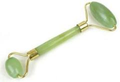 Krenz K 3 Natural Jade Double Sided Face Roller Copper Facial Massager Massage Stone Beauty Tool for Face Neck Toning, Firming & Serum Application Massager