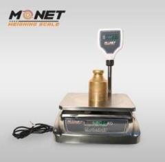 Monet International 30 KG SS WEIGHING MACHINE with pole ; upto 40 Hours Battery Backup Weighing Scale