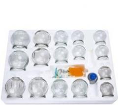 Np NAVEEN PLASTIC GL 01 chinese medical vacuum glass fire cupping therapy set of 16 pc Massager