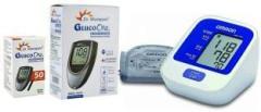 Omron Blood Pressure Monitor HM 7124 Dr morepen Glucometer and 50strips combo pack Bp Monitor